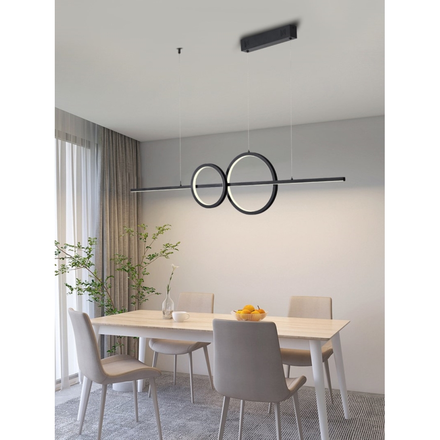 Immax NEO 07236L - LED ljusreglerad ljuskrona på textilsladd NEO LITE RONDAS LED/56W/230V Tuya Wi-Fi 2700-6500K + fjärrkontroll