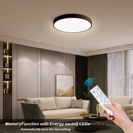 Immax NEO 07248L - LED Dimbar taklampa NEO LITE SEMPLICI LED/36W/230V 3000-6000K Wi-Fi Tuya svart + fjärrkontroll