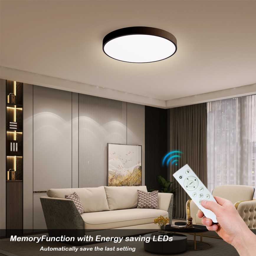 Immax NEO 07248L - LED Dimbar taklampa NEO LITE SEMPLICI LED/36W/230V 3000-6000K Wi-Fi Tuya svart + fjärrkontroll