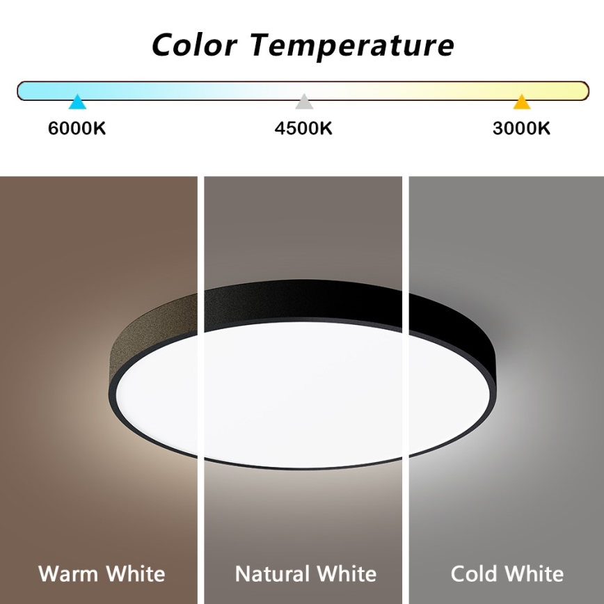 Immax NEO 07248L - LED Dimbar taklampa NEO LITE SEMPLICI LED/36W/230V 3000-6000K Wi-Fi Tuya svart + fjärrkontroll