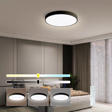 Immax NEO 07248L - LED Dimbar taklampa NEO LITE SEMPLICI LED/36W/230V 3000-6000K Wi-Fi Tuya svart + fjärrkontroll