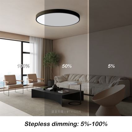 Immax NEO 07250L - LED Dimbar taklampa NEO LITE SEMPLICI LED/60W/230V 3000-6000K Wi-Fi Tuya svart + fjärrkontroll
