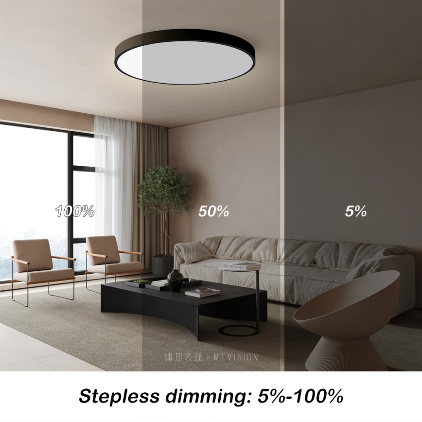 Immax NEO 07250L - LED Dimbar taklampa NEO LITE SEMPLICI LED/60W/230V 3000-6000K Wi-Fi Tuya svart + fjärrkontroll