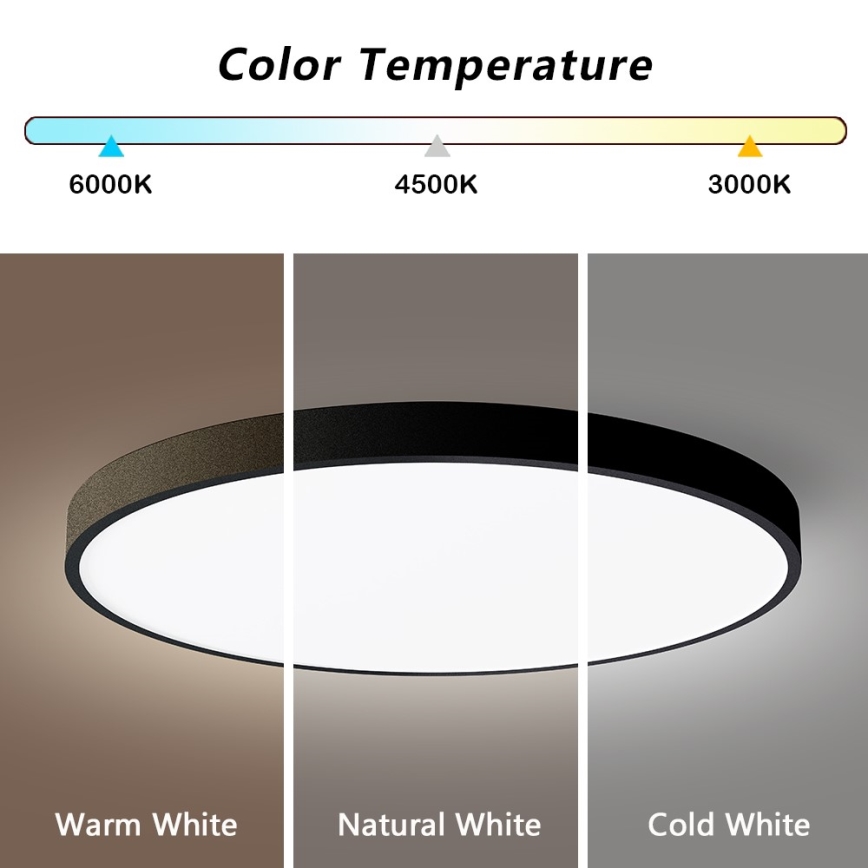 Immax NEO 07250L - LED Dimbar taklampa NEO LITE SEMPLICI LED/60W/230V 3000-6000K Wi-Fi Tuya svart + fjärrkontroll