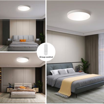 Immax NEO 07251L - LED Dimbar taklampa NEO LITE SEMPLICI LED/36W/230V 3000-6000K Wi-Fi Tuya vit + fjärrkontroll