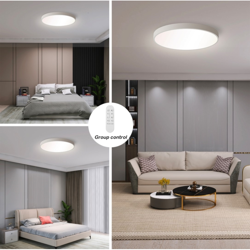 Immax NEO 07252L - LED Dimbar taklampa NEO LITE SEMPLICI LED/48W/230V 3000-6000K Wi-Fi Tuya vit + fjärrkontroll