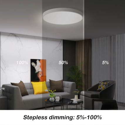 Immax NEO 07252L - LED Dimbar taklampa NEO LITE SEMPLICI LED/48W/230V 3000-6000K Wi-Fi Tuya vit + fjärrkontroll
