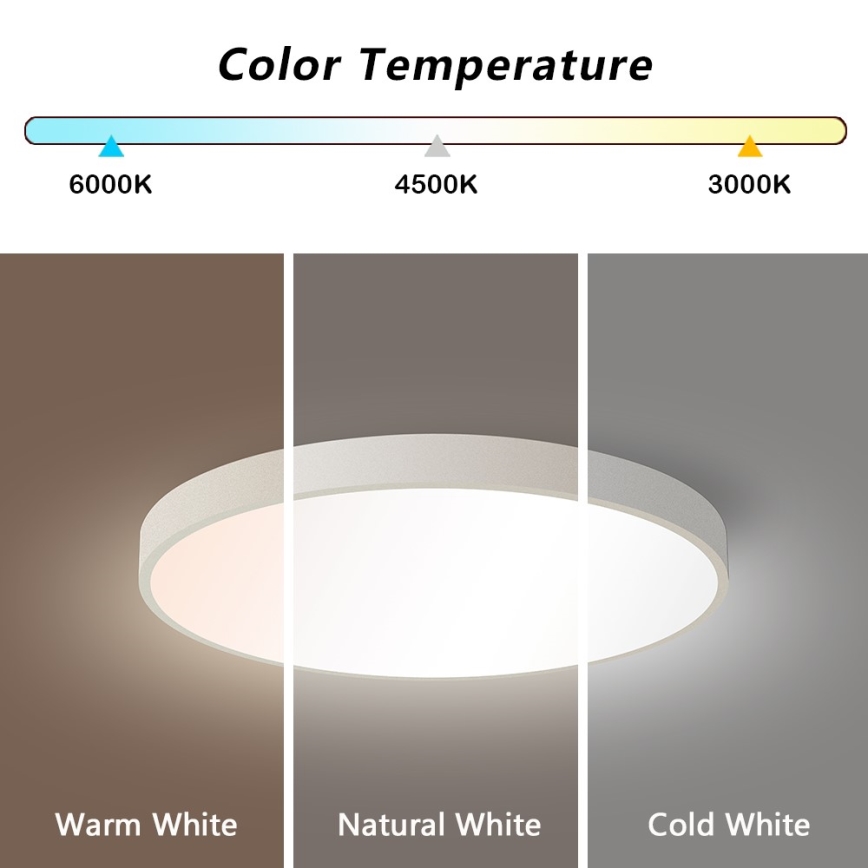Immax NEO 07252L - LED Dimbar taklampa NEO LITE SEMPLICI LED/48W/230V 3000-6000K Wi-Fi Tuya vit + fjärrkontroll