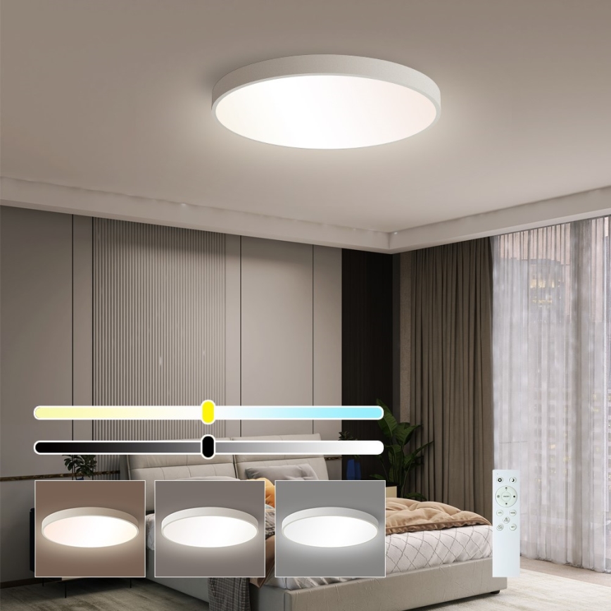 Immax NEO 07252L - LED Dimbar taklampa NEO LITE SEMPLICI LED/48W/230V 3000-6000K Wi-Fi Tuya vit + fjärrkontroll