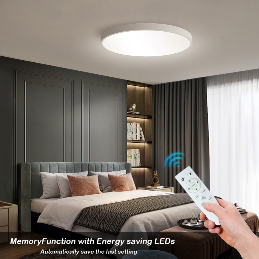 Immax NEO 07253L - LED Dimbar taklampa NEO LITE SEMPLICI LED/60W/230V 3000-6000K Wi-Fi Tuya vit + fjärrkontroll