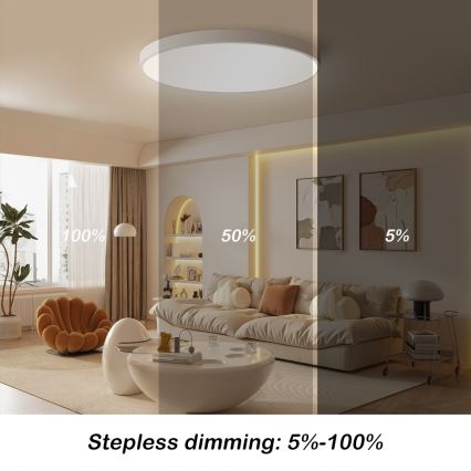 Immax NEO 07253L - LED Dimbar taklampa NEO LITE SEMPLICI LED/60W/230V 3000-6000K Wi-Fi Tuya vit + fjärrkontroll