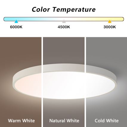 Immax NEO 07253L - LED Dimbar taklampa NEO LITE SEMPLICI LED/60W/230V 3000-6000K Wi-Fi Tuya vit + fjärrkontroll