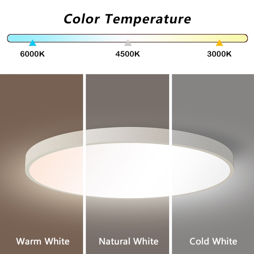 Immax NEO 07253L - LED Dimbar taklampa NEO LITE SEMPLICI LED/60W/230V 3000-6000K Wi-Fi Tuya vit + fjärrkontroll