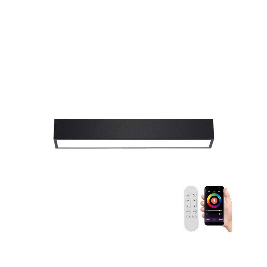 Immax NEO 07254L - LED Dimbar taklampa NEO LITE LUNGO LED/20W/230V 3000-6000K Wi-Fi Tuya svart + fjärrkontroll