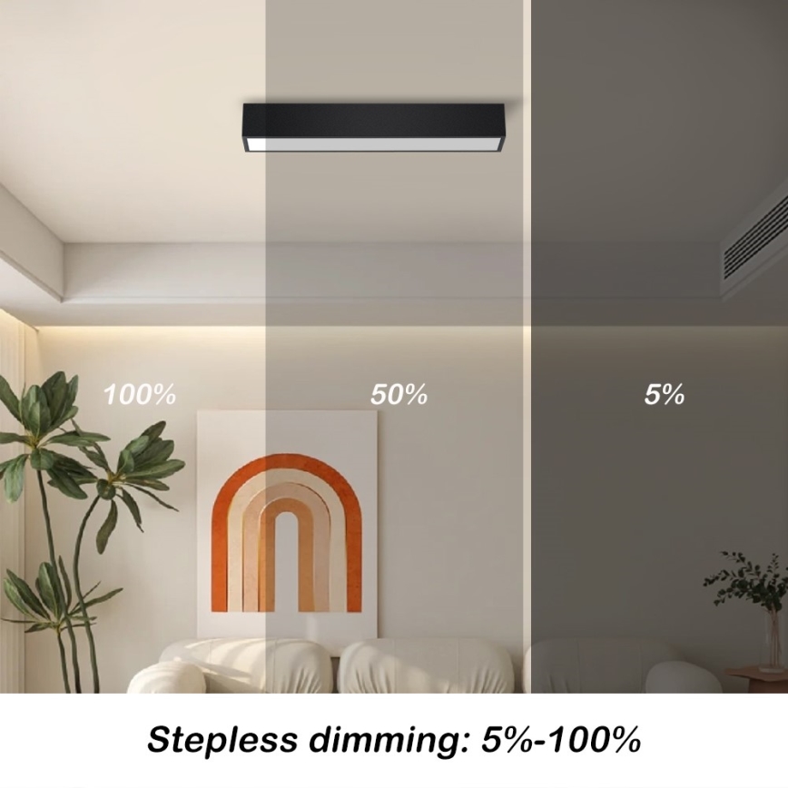 Immax NEO 07254L - LED Dimbar taklampa NEO LITE LUNGO LED/20W/230V 3000-6000K Wi-Fi Tuya svart + fjärrkontroll