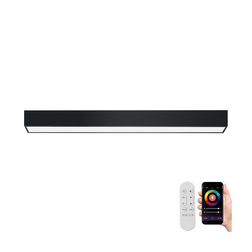 Immax NEO 07255L - LED Dimbar taklampa NEO LITE LUNGO LED/20W/230V 3000-6000K Wi-Fi Tuya svart + fjärrkontroll