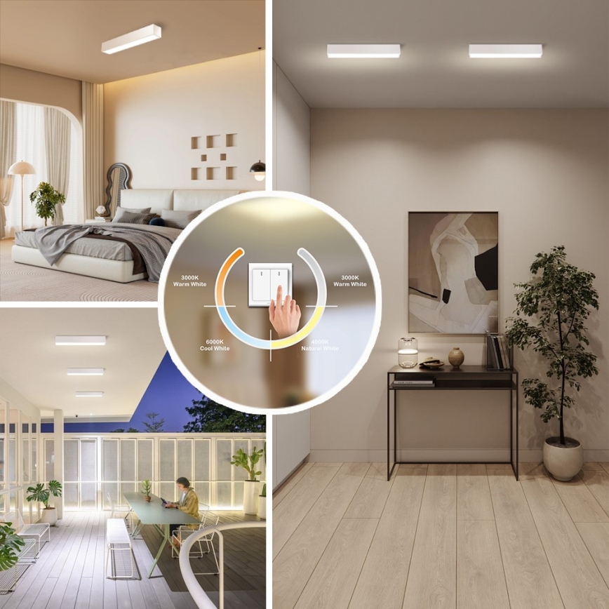 Immax NEO 07257L - LED Dimbar taklampa NEO LITE LUNGO LED/20W/230V 3000-6000K Wi-Fi Tuya vit + fjärrkontroll