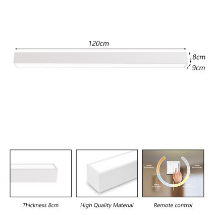 Immax NEO 07259L - LED Dimbar taklampa NEO LITE LUNGO LED/38W/230V 3000-6000K Wi-Fi Tuya vit + fjärrkontroll