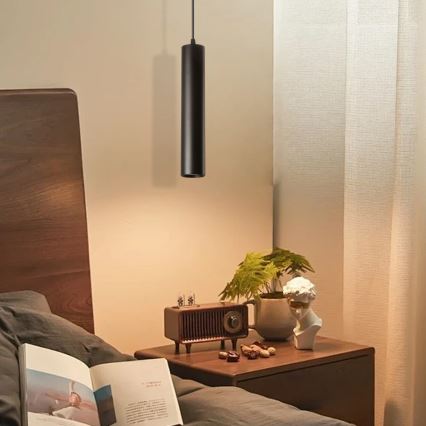 Immax NEO 07270W - LED RGB+CCT Ljusreglerad ljuskrona på textilsladd NEO LITE PUNTO 1xGU10/6W/230V Wi-Fi Tuya