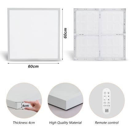 Immax NEO 07277L - LED ljusreglerad taklampa till badrum NEO LITE FRAME LED/50W/230V IP44 Wi-Fi Tuya +remote kontroll vit