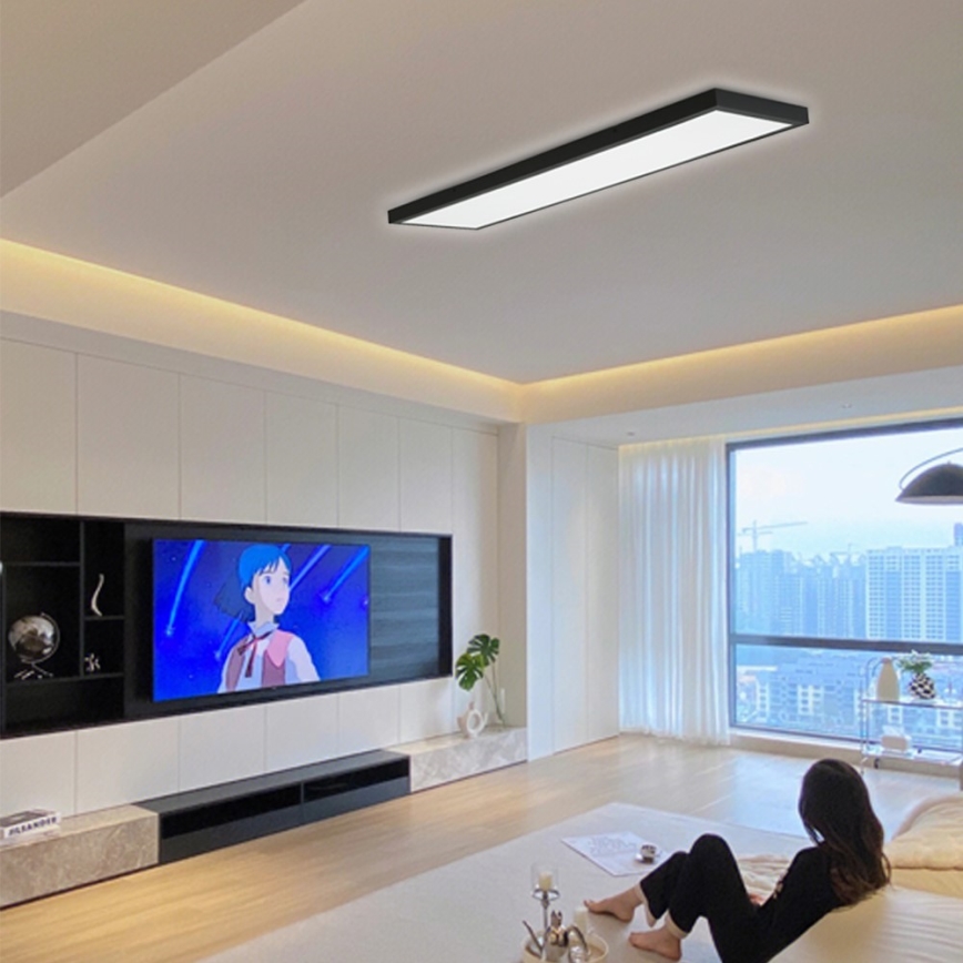 Immax NEO 07278L - LED ljusreglerad taklampa till badrum NEO LITE FRAME LED/50W/230V IP44 Wi-Fi Tuya + fjärrkontroll svart