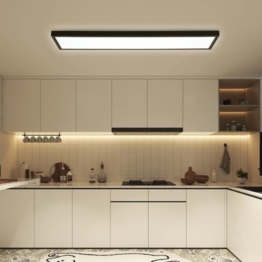 Immax NEO 07278L - LED ljusreglerad taklampa till badrum NEO LITE FRAME LED/50W/230V IP44 Wi-Fi Tuya + fjärrkontroll svart