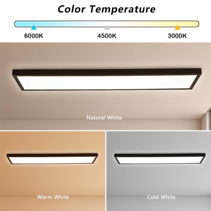 Immax NEO 07278L - LED ljusreglerad taklampa till badrum NEO LITE FRAME LED/50W/230V IP44 Wi-Fi Tuya + fjärrkontroll svart
