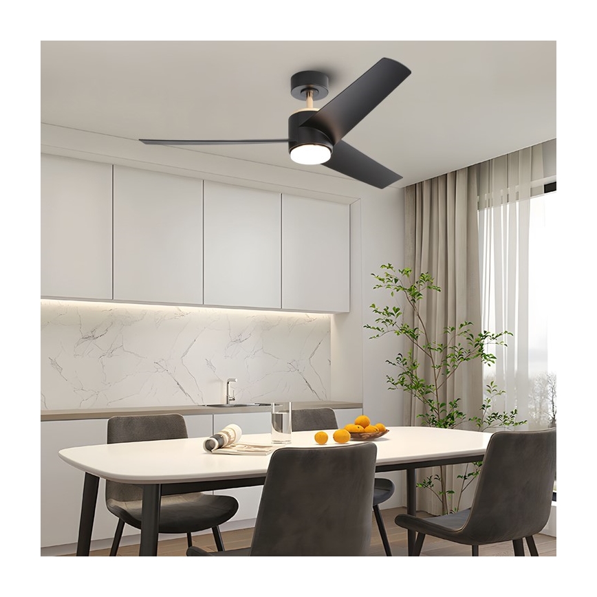 Immax NEO 07280L - LED Dimbar takfläkt BEAUTY LED/18W/230V Wi-Fi Tuya svart + fjärrkontroll