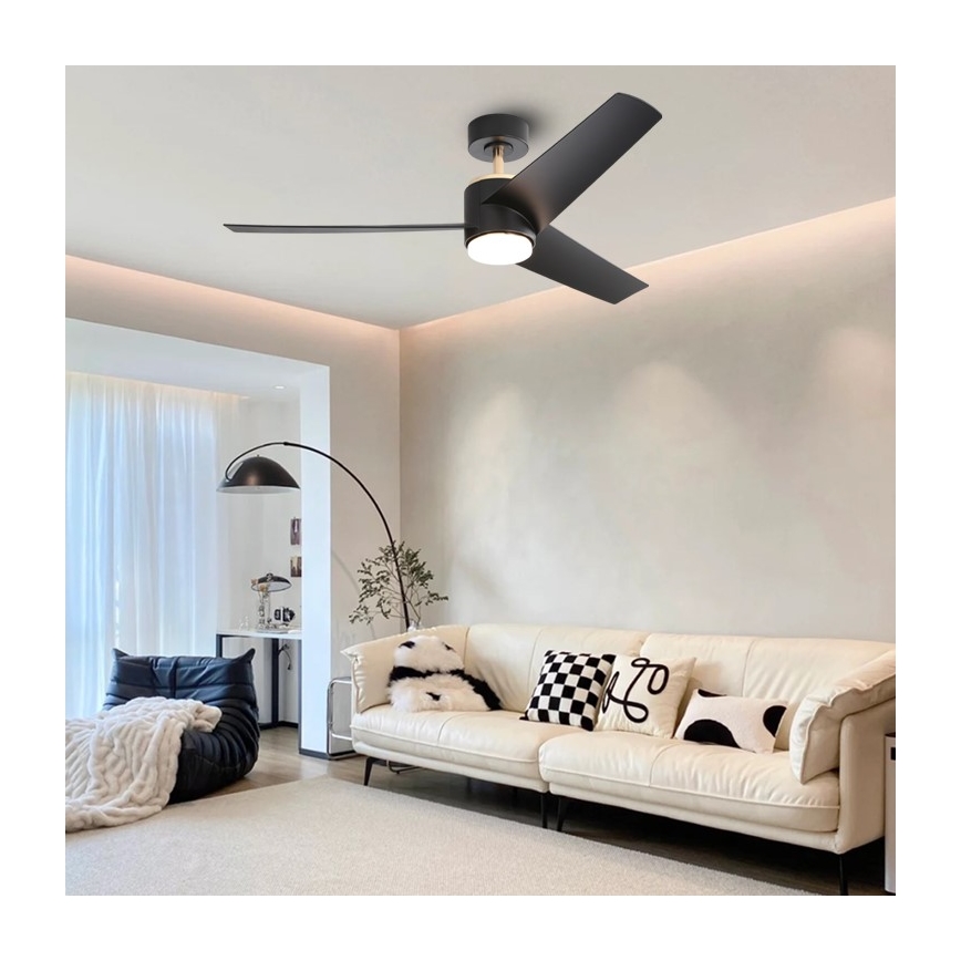 Immax NEO 07280L - LED Dimbar takfläkt BEAUTY LED/18W/230V Wi-Fi Tuya svart + fjärrkontroll