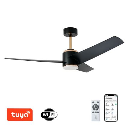 Immax NEO 07280L - LED Dimbar takfläkt BEAUTY LED/18W/230V Wi-Fi Tuya svart + fjärrkontroll