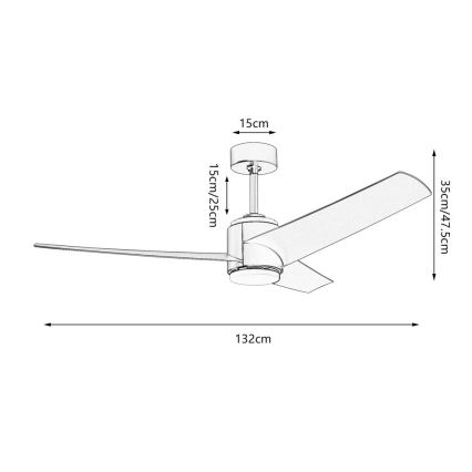 Immax NEO 07280L - LED takfläkt BEAUTY LED/18W/230V Wi-Fi Tuya svart diameter 132 cm + fjärrkontroll