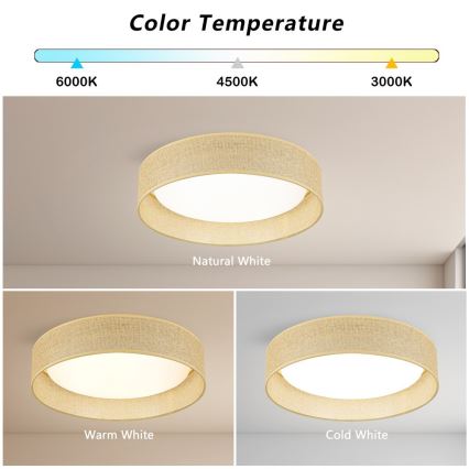 Immax NEO 07289L - LED+CCT Dimbart takarmatur LONA LED/36W/230V 3000-6000K Wi-Fi Tuya Ø 45,5 cm + fjärrkontroll