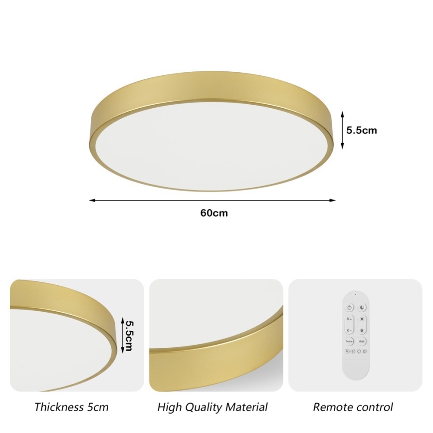 Immax NEO 07293L - LED+CCT Dimbart takarmatur SEMPLICI LED/60W/230V 2700-6500K Ø 60 cm + fjärrkontroll