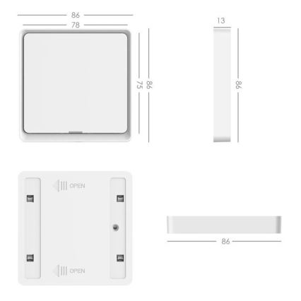 Immax NEO 07506L - Strömbrytare 1-knapp SMART 1xCR2430 Zigbi 3.0 Tuya