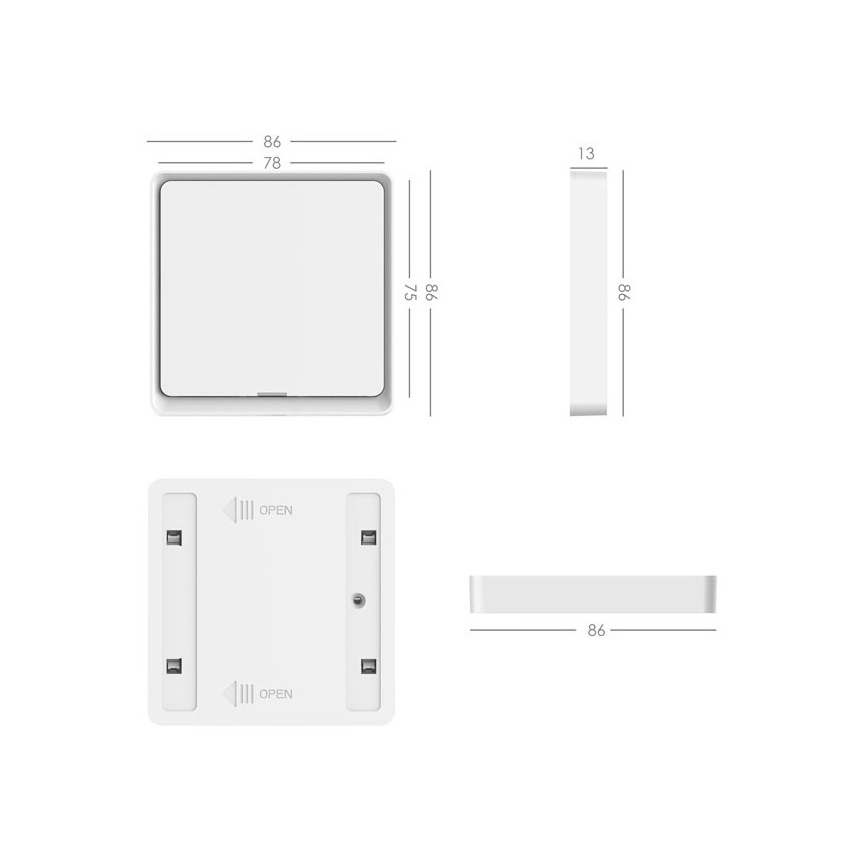 Immax NEO 07506L - Strömbrytare 1-knapp SMART 1xCR2430 Zigbi 3.0 Tuya