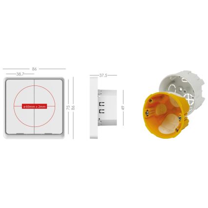 Immax NEO 07513L - 2-knapp väggbrytare SMART 230V Wi-Fi Tuya