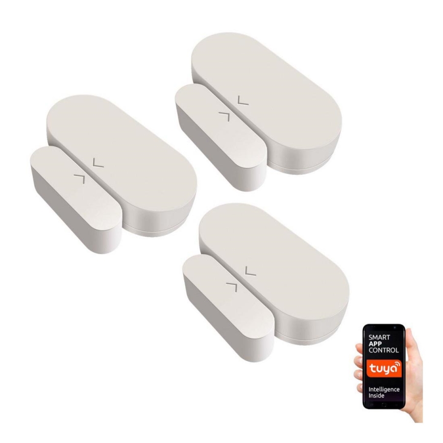 Immax NEO 07518C - KIT 3x Magnetic sensor för door and windows 1xCR2032 Tuya