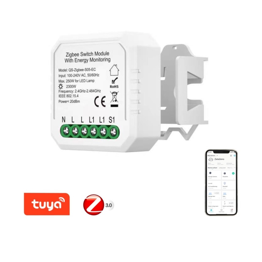 Immax NEO 07521L - Smart fjärrkontroll with consumption measurement V6 1-knapp Tuya