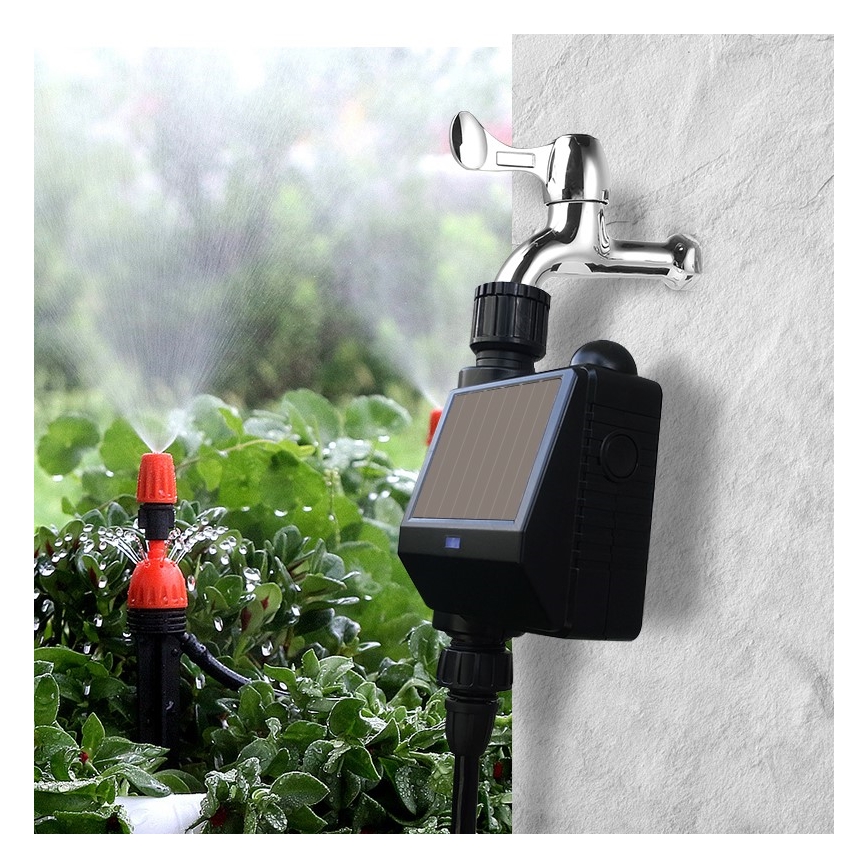 Immax NEO 07524L - Bevattningsventil med solpanel 2xAA IP65 Tuya