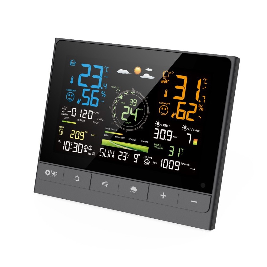 Immax NEO 07528L - Professionell väderstation 7-i-1 NEO LITE SMART 5V/2xAAA + 3xAA