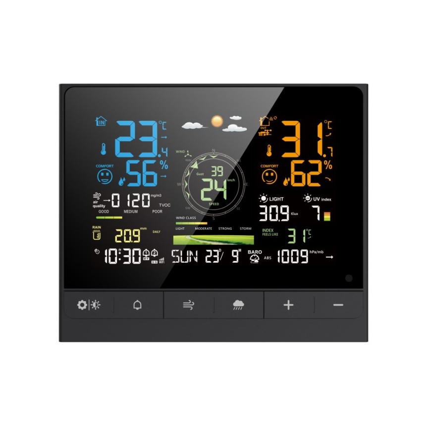 Immax NEO 07528L - Professionell väderstation 7-i-1 NEO LITE SMART 5V/2xAAA + 3xAA
