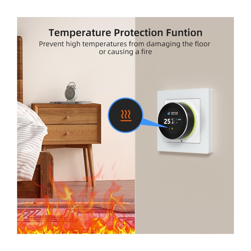 Immax NEO 07534L - Termostat för golvvärme SMART 230V/3A Wi-Fi Tuya