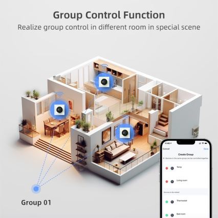 Immax NEO 07534L - Termostat för golvvärme SMART 230V/3A Wi-Fi Tuya