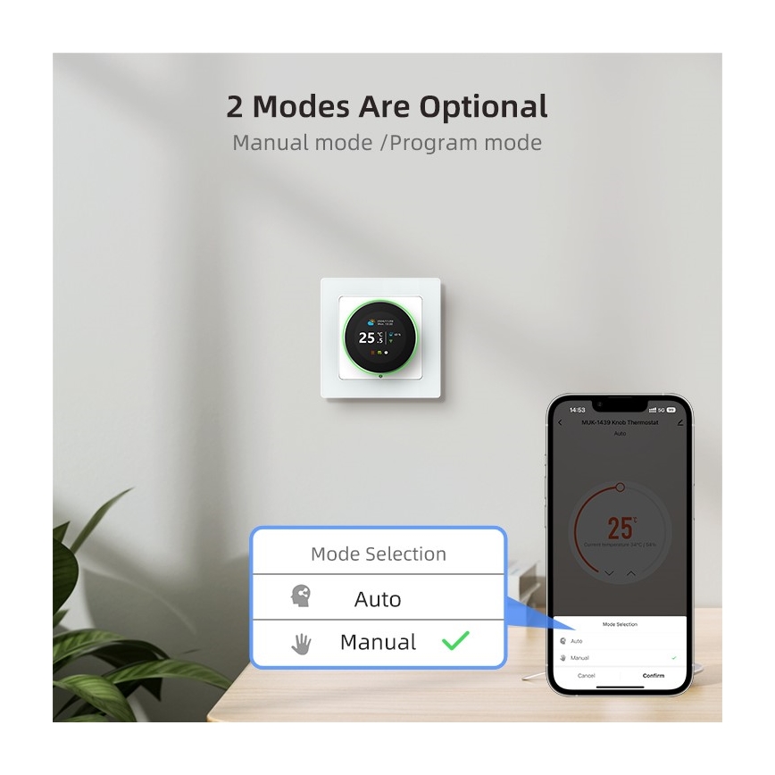 Immax NEO 07534L - Termostat för golvvärme SMART 230V/3A Wi-Fi Tuya