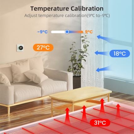 Immax NEO 07534L - Termostat för golvvärme SMART 230V/3A Wi-Fi Tuya