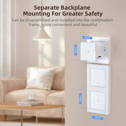 Immax NEO 07538L - Smart 1-knapps strömbrytare 230 V, Wi‑Fi (Tuya)
