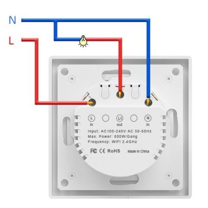 Immax NEO 07538L - Smart 1-knapps strömbrytare 230 V, Wi‑Fi (Tuya)