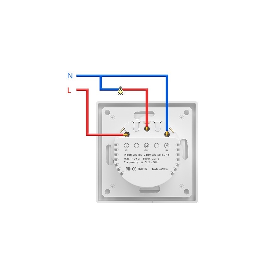 Immax NEO 07538L - Smart 1-knapps strömbrytare 230 V, Wi‑Fi (Tuya)