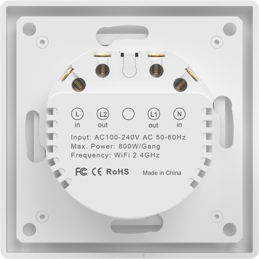 Immax NEO 07539L - SMART tvåknappsbrytare 230 V Wi‑Fi Tuya