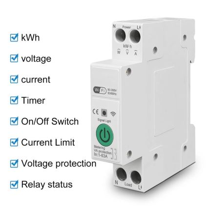 Immax NEO 07573L - Smart strömbrytare 1-fas 1-63A Tuya